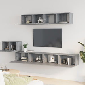 Set di Mobili Porta TV 5 pz Grigio Sonoma in Legno Multistrato cod mxl 20230