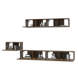 Set Mobili Porta TV 5 pz Rovere Marrone in Legno Multistrato 3114437