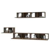 Set Mobili Porta TV 5 pz Rovere Marrone in Legno Multistrato cod mxl 22746