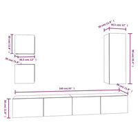 Set di Mobili Porta TV 5 pz Nero in Legno Multistrato 3114439