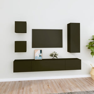 Set di Mobili Porta TV 5 pz Nero in Legno Multistrato 3114439