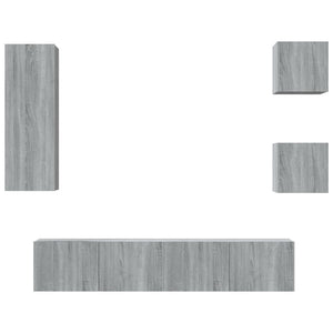 Set di Mobili Porta TV 5 pz Grigio Sonoma in Legno Multistrato cod mxl 20202