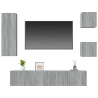 Set di Mobili Porta TV 5 pz Grigio Sonoma in Legno Multistrato cod mxl 20202