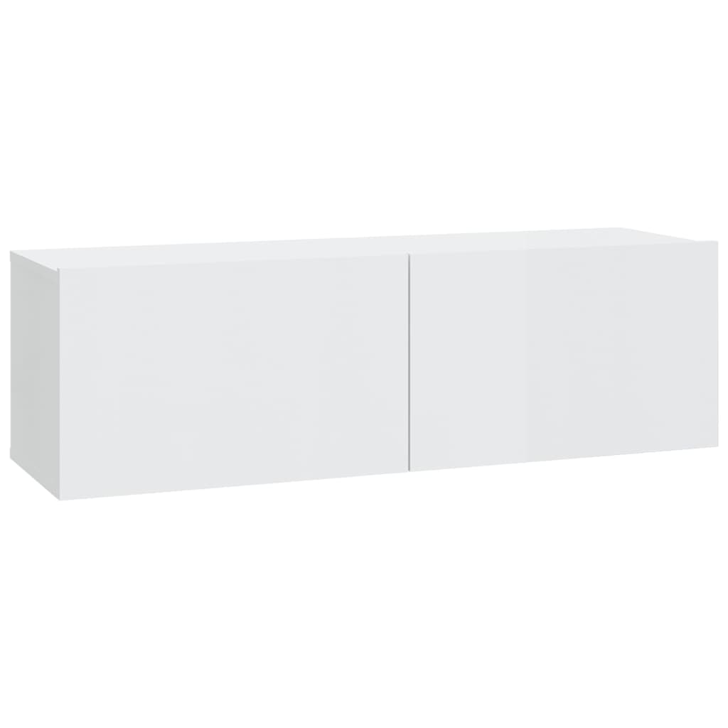 Set di Mobili Porta TV 5 pz Bianco Lucido in Legno Multistrato 3114450