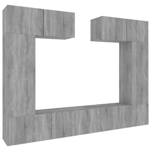 Set di Mobili Porta TV 6 pz Grigio Sonoma in Legno Multistrato 3114468