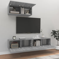 Set Mobili Porta TV 3 pz Grigio Sonoma in Legno Multistrato cod mxl 20261