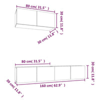 Set Mobili Porta TV 3 pz Rovere Marrone in Legno Multistrato cod mxl 9037