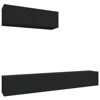 Set Mobili Porta TV 3 pz Nero in Legno Multistrato 3114479