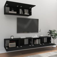 Set Mobili Porta TV 3 pz Nero in Legno Multistrato 3114479