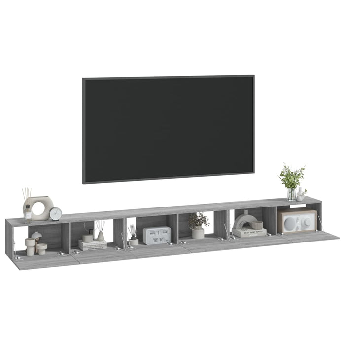 Set Mobili Porta TV 3 pz Grigio Sonoma in Legno Multistrato cod mxl 22788