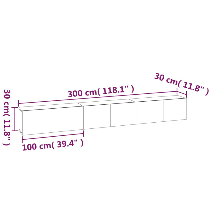 Set Mobili Porta TV 3 pz Grigio Sonoma in Legno Multistrato cod mxl 22788