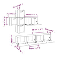 Set di Mobili Porta TV 7 pz Rovere Marrone in Legno Multistrato 3114509