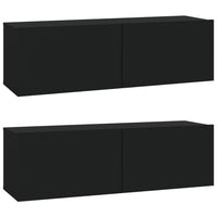 Set Mobili Porta TV 4 pz Nero in Legno Multistratocod mxl 121519