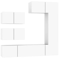 Set di Mobili Porta TV 6 pz Bianco in Legno Multistrato 3114550