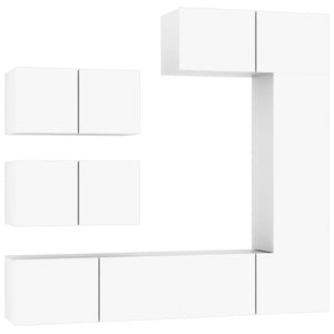 Set di Mobili Porta TV 6 pz Bianco in Legno Multistrato 3114550