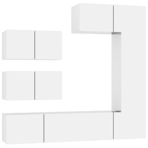 Set di Mobili Porta TV 6 pz Bianco Lucido in Legno Multistratocod mxl 121521