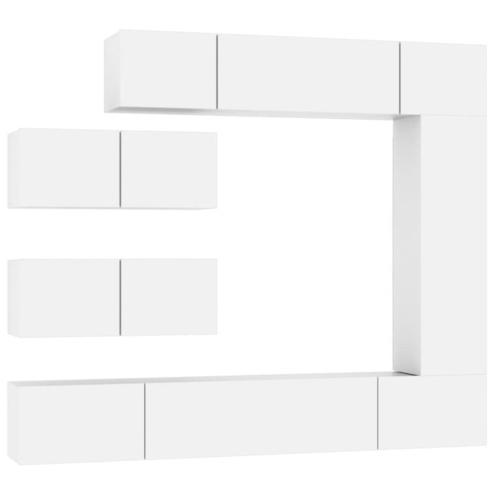 Set di Mobili Porta TV 7 pz Bianco in Legno Multistrato 3114558