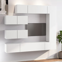 Set di Mobili Porta TV 7 pz Bianco in Legno Multistrato 3114558