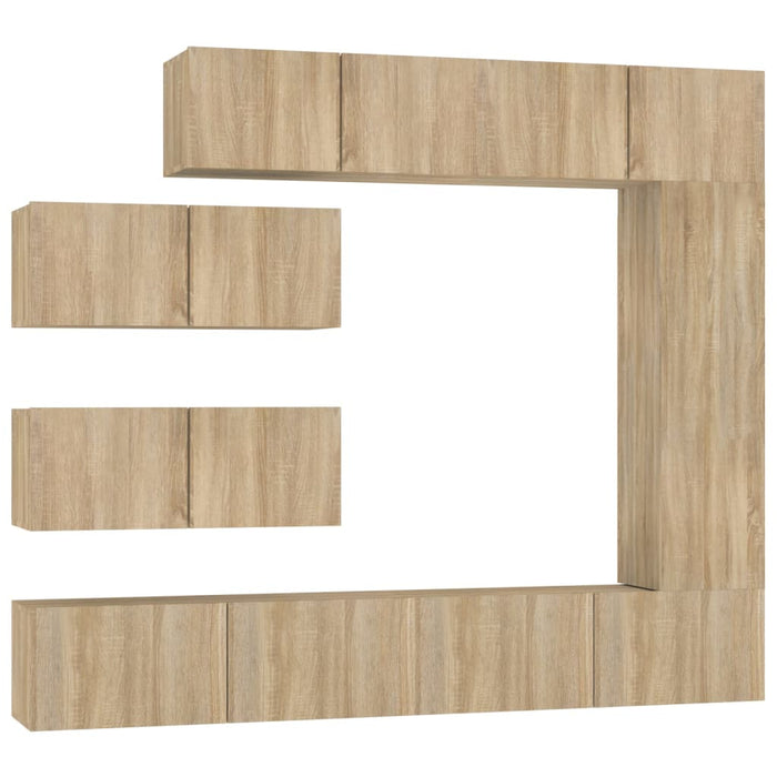 Set di Mobili Porta TV 7 pz Rovere Sonoma in Legno Multistrato 3114560