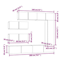 Set di Mobili Porta TV 7 pz Rovere Sonoma in Legno Multistrato 3114560