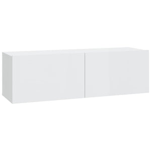 Set di Mobili Porta TV 7 pz Bianco Lucido in Legno Multistrato 3114562