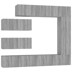 Set di Mobili Porta TV 7 pz Grigio Sonoma in Legno Multistrato 3114564