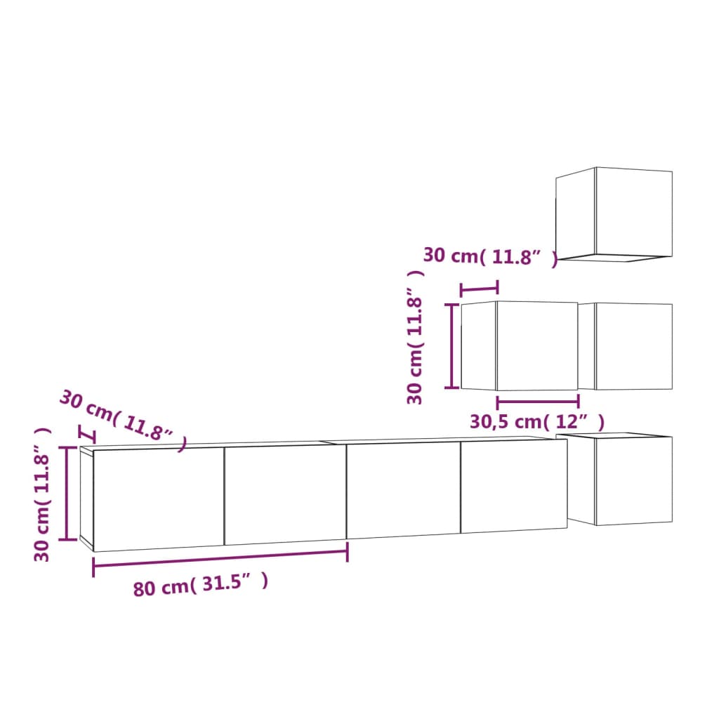 Mobile Porta TV a Parete Rovere Fumo in Legno Multistrato cod mxl 12148