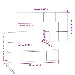 Mobile Porta TV a Parete Grigio Cemento in Legno Multistrato cod mxl 69273