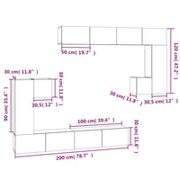 Mobile Porta TV a Parete Rovere Sonoma in Legno Multistrato 3114592