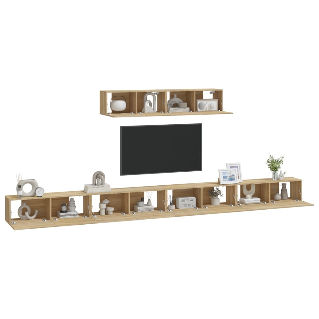 Set di Mobili Porta TV 6 pz Rovere Sonoma in Legno Multistrato 3114608