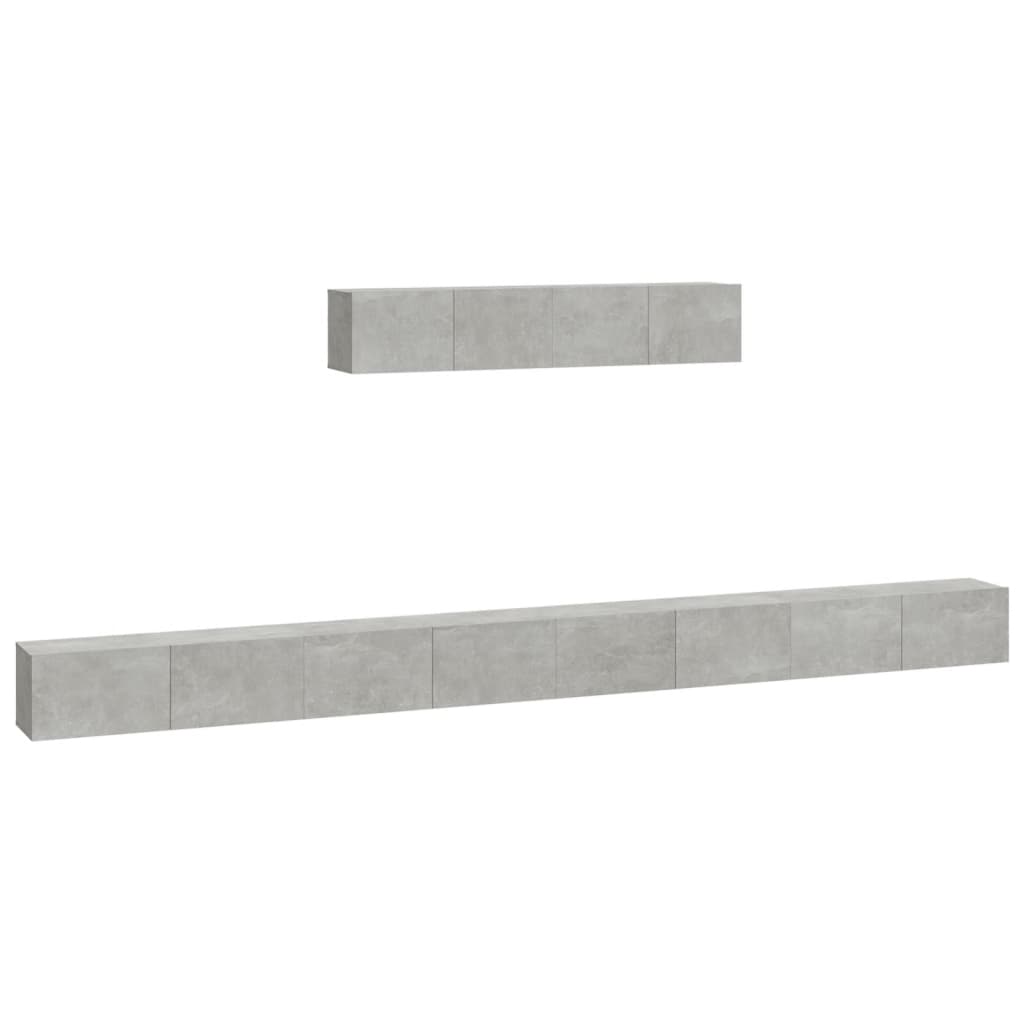 Set di Mobili Porta TV 6 pz Grigio Cemento in Legno Multistrato 3114609