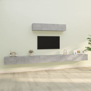 Set di Mobili Porta TV 6 pz Grigio Cemento in Legno Multistrato 3114609