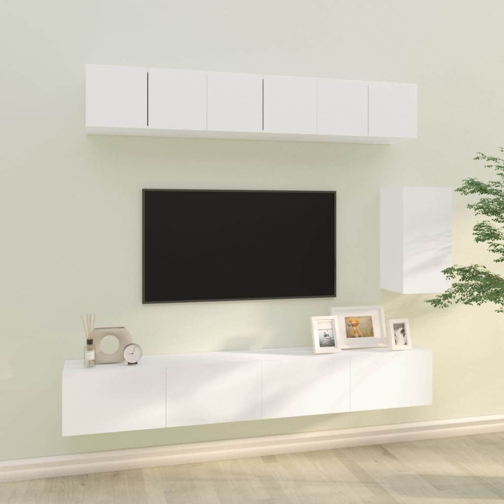 Set di Mobili Porta TV 6 pz Bianco in Legno Multistratocod mxl 73605