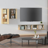 Set di Mobili Porta TV 4 pz Rovere Sonoma in Legno Multistrato cod mxl 10018