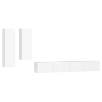 Set di Mobili Porta TV 4 pz Bianco in Legno Multistrato cod mxl 58485