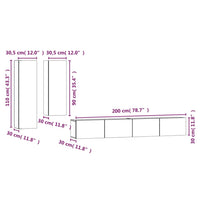 Set di Mobili Porta TV 4 pz Grigio Sonoma in Legno Multistrato 3114636