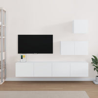 Set di Mobili Porta TV 4 pz Bianco in Legno Multistrato cod mxl 15279