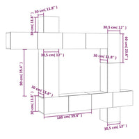 Set di Mobili Porta TV 9 pz Grigio Sonoma in Legno Multistrato 3114660