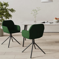 Sedie da Pranzo Girevoli 2 pz Verde Scuro in Vellutocod mxl 102543