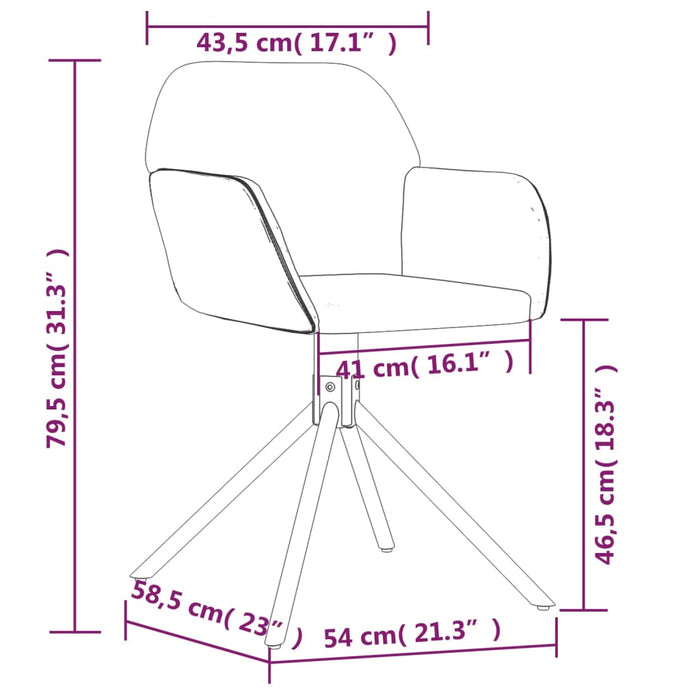 Sedie da Pranzo Girevoli 2 pz Rosa in Velluto cod mxl 28985