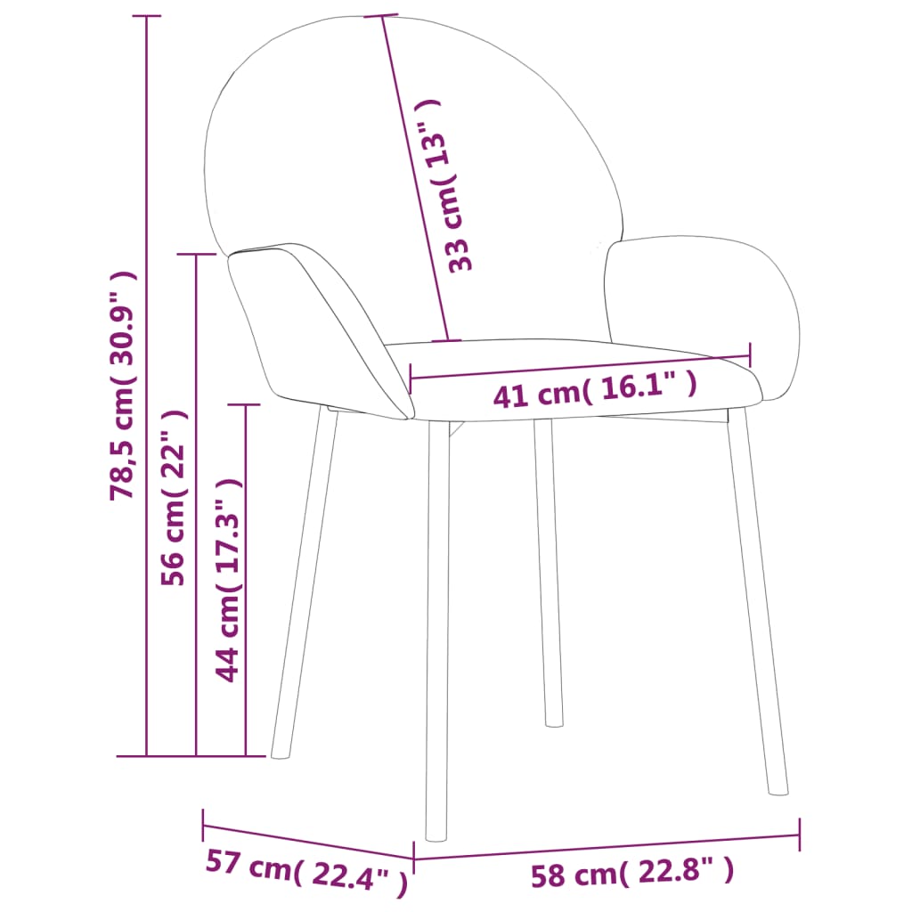 Sedie da Pranzo 2 pz Crema in Similpelle 344755