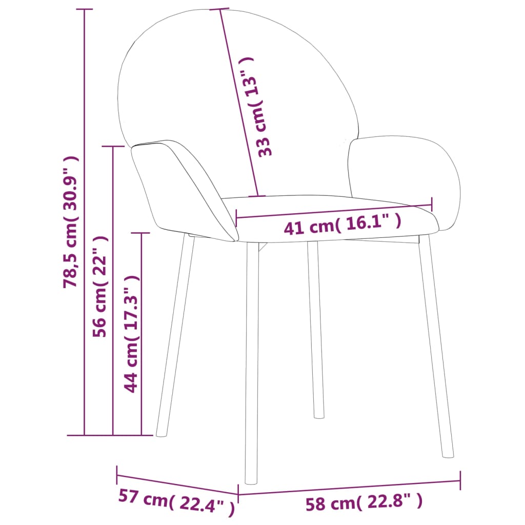 Sedie da Pranzo 2 pz Cappuccino in Similpelle 344760