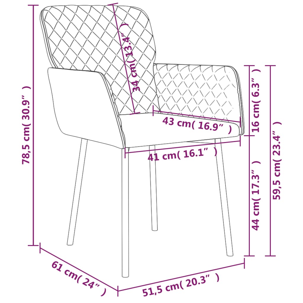 Sedie da Pranzo 2 pz Grigio Chiaro in Velluto 344779