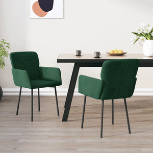 Sedie da Pranzo 2 pz Verde Scuro in Vellutocod mxl 71497