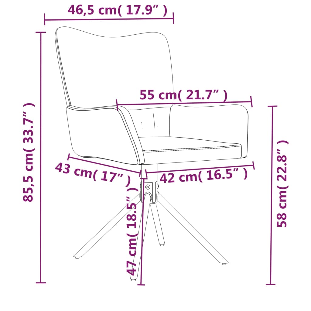 Sedie da Pranzo Girevoli 2 pz Blu in Velluto 344808