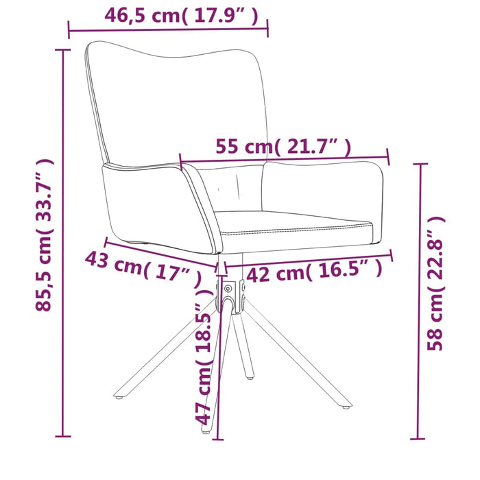 Sedie da Pranzo Girevoli 2 pz Blu in Velluto 344808