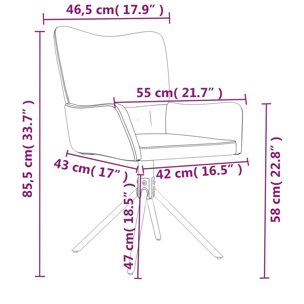 Sedie da Pranzo Girevoli 2 pz Rosa in Velluto cod mxl 29074