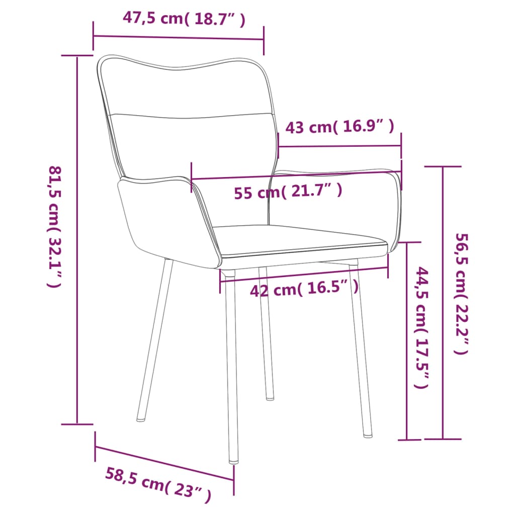 Sedie da Pranzo 2 pz Blu in Velluto 344819