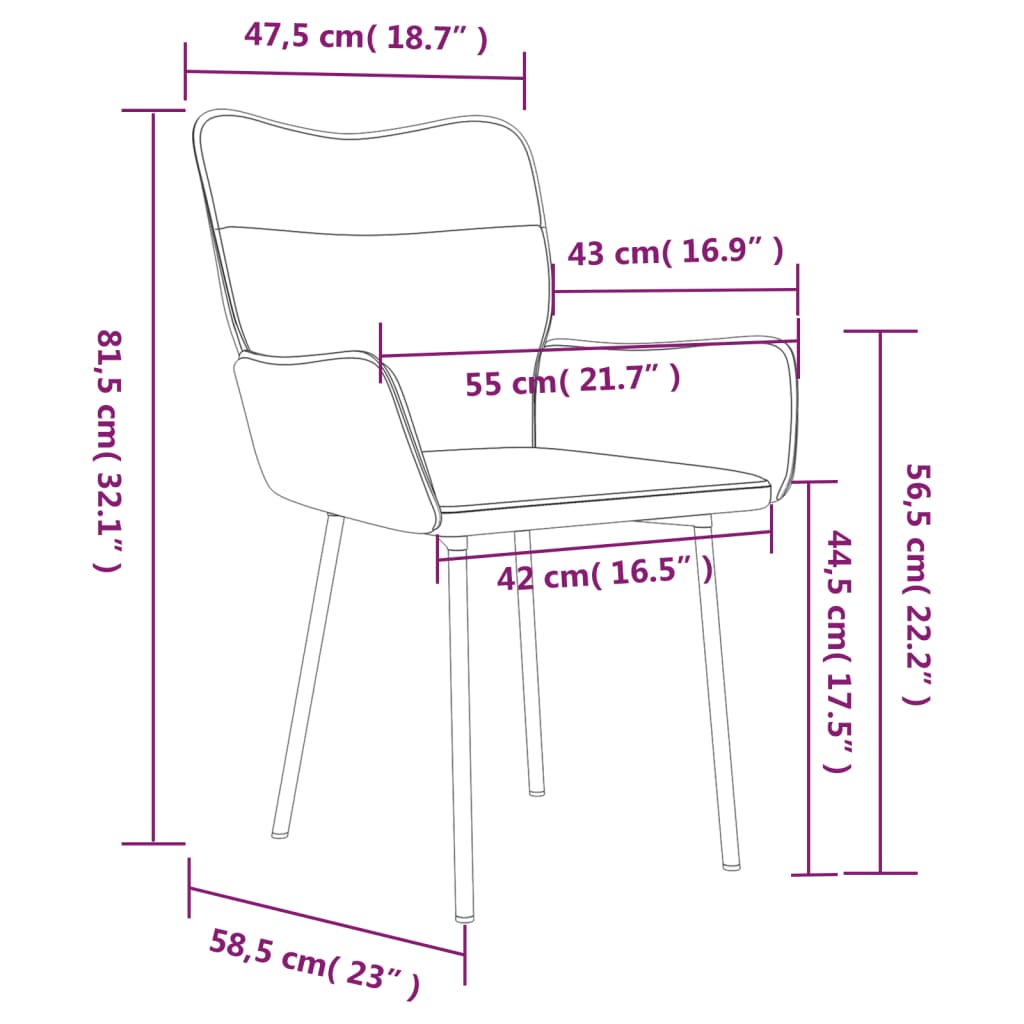 Sedie da Pranzo 2 pz Grigio Scuro in Velluto 344821