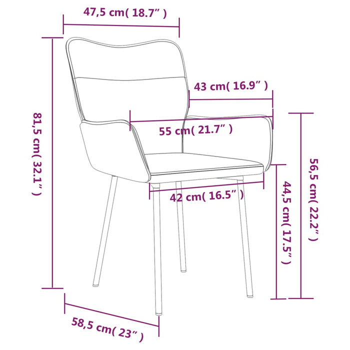 Sedie da Pranzo 2 pz Grigio Scuro in Velluto 344821